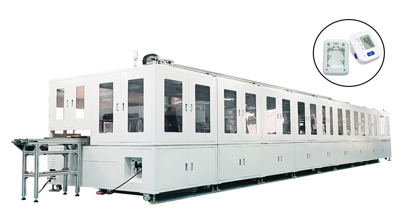  聯翊電子血壓計自動組裝線一條非標結構進行組裝，區分良品及不良品，自動分揀的自動化流水線